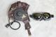Surplus Original MiG-15 Pilot Winter Leather Flight Helmet, Dark Brown Goggles