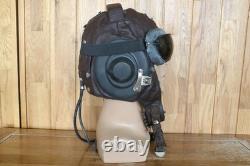 Surplus Original MiG-15 Pilot Winter Leather Flight Helmet, Dark Brown Goggles