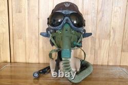 Surplus Original MiG-15 Pilot Winter Leather Flight Helmet, Oxygen mask, Goggles