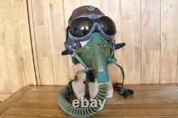 Surplus Original MiG-15 Pilot Winter Leather Flight Helmet, Oxygen mask, Goggles