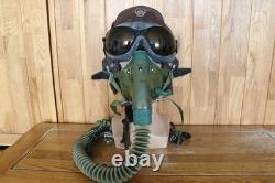 Surplus Original MiG-15 Pilot Winter Leather Flight Helmet, Oxygen mask, Goggles