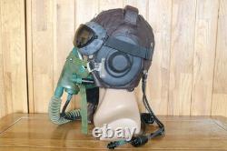 Surplus Original MiG-15 Pilot Winter Leather Flight Helmet, Oxygen mask, Goggles