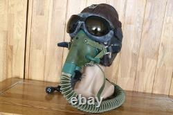 Surplus Original MiG-15 Pilot Winter Leather Flight Helmet, Oxygen mask, Goggles