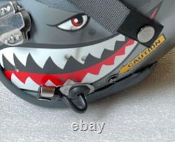 TOP GUN MAVERICK HGU-55 CUSTOMSHARKFIGHTER PILOT HELMET With Leather Edge Roll