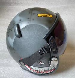 TOP GUN MAVERICK HGU-55 SHARKFIGHTER PILOT HELMET With Leather Edge Roll+pin