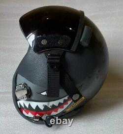 TOP GUN MAVERICK HGU-55 SHARKFIGHTER PILOT HELMET With Leather Edge Roll+pin