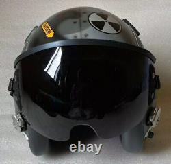 TOP GUN MAVERICK HGU-55 SHARKFIGHTER PILOT HELMET With Leather Edge Roll+pin