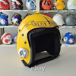 The Blue Angels Hgu-33 Flight Helmet Movie Prop Pilot Aviator Usn Chrome + Pin