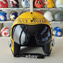 The Blue Angels Hgu-33 Flight Helmet Movie Prop Pilot Aviator Usn Chrome + Pin