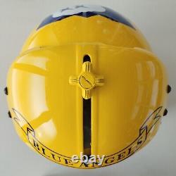 The Blue Angels Hgu-33 Flight Helmet Movie Prop Pilot Aviator Usn Chrome + Pin