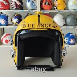 The Blue Angels Hgu-33 Flight Helmet Movie Prop Pilot Aviator Usn Chrome +hl Bag