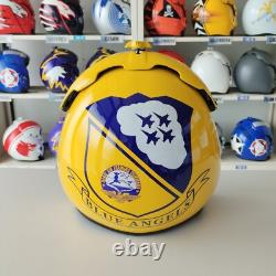 The Blue Angels Hgu-33 Flight Helmet Movie Prop Pilot Aviator Usn Chrome +hl Bag