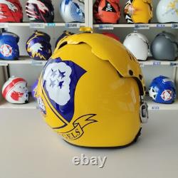 The Blue Angels Hgu-33 Flight Helmet Movie Prop Pilot Aviator Usn Chrome +hl Bag