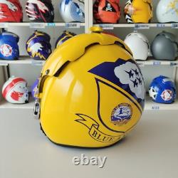 The Blue Angels Hgu-33 Flight Helmet Movie Prop Pilot Aviator Usn Chrome+t-shirt