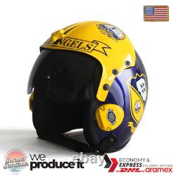 The Blue Angels V3 Blue Hgu-33 Flight Helmet Movie Prop Pilot Aviator Usn +patch