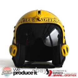 The Blue Angels V3 Blue Hgu-33 Flight Helmet Movie Prop Pilot Aviator Usn +patch