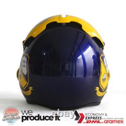 The Blue Angels V3 Blue Hgu-33 Flight Helmet Movie Prop Pilot Aviator Usn +patch
