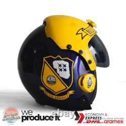 The Blue Angels V3 Blue Hgu-33 Flight Helmet Movie Prop Pilot Aviator Usn +patch