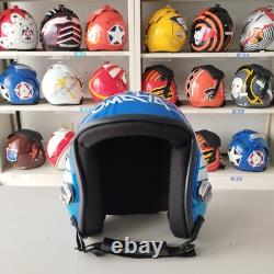 Top Gun Blue Omaha Hgu-55 Flight Helmet Movie Prop Pilot Aviator Usn Navy+shirt