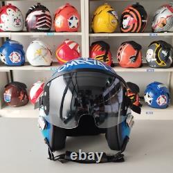 Top Gun Blue Omaha Hgu-55 Flight Helmet Movie Prop Pilot Naval Aviator Usn + Pin