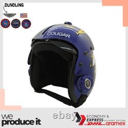 Top Gun Cougar Hgu-33 Flight Helmet Movie Prop Pilot Aviator Usn Navy + Patch