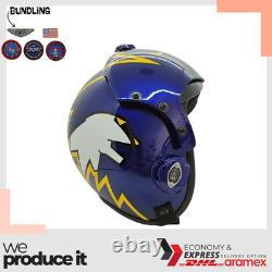Top Gun Cougar Hgu-33 Flight Helmet Movie Prop Pilot Aviator Usn Navy + Patch