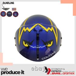 Top Gun Cougar Hgu-33 Flight Helmet Movie Prop Pilot Aviator Usn Navy + Patch