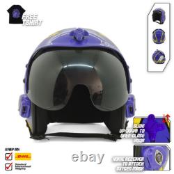 Top Gun Cougar Hgu-33 Flight Helmet Movie Prop Pilot Aviator Usn Navy + T-shirt