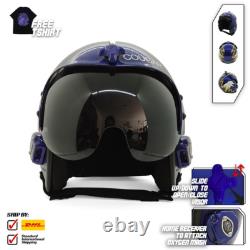 Top Gun Cougar Hgu-33 Flight Helmet Movie Prop Pilot Aviator Usn Navy V2 + Shirt