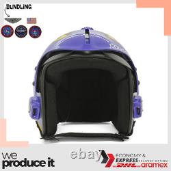 Top Gun Cougar V2 Hgu-33 Flight Helmet Movie Prop Pilot Aviator Usn Navy + Patch