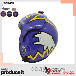 Top Gun Cougar V2 Hgu-33 Flight Helmet Movie Prop Pilot Aviator Usn Navy + Patch