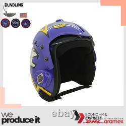 Top Gun Cougar V2 Hgu-33 Flight Helmet Movie Prop Pilot Aviator Usn Navy + Patch