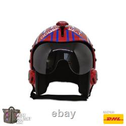 Top Gun Goose Blue Hgu-33 Flight Helmet Movie Prop Pilot Aviator Usn Navy+bag
