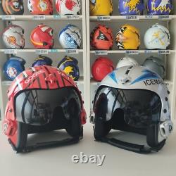 Top Gun Goose+iceman Hgu-33 Flight Helmet Movie Prop Pilot Aviator Usn Navy+bag