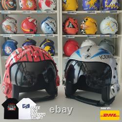 Top Gun Goose+iceman Hgu-33 Flight Helmet Movieprop Pilot Aviator Usn Navy+shirt