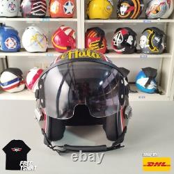 Top Gun Halo Hgu-55 Flight Helmet Movie Prop Pilot Aviator Usn Navy+ T-shirt