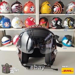 Top Gun Harvard Hgu-55 Flight Helmet Movie Prop Pilot Aviator Usn Navy + Hl Bag