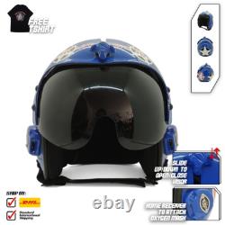 Top Gun Hollywood Hgu-33 Flight Helmet Movie Prop Pilot Aviator Usn Navy + Shirt