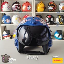 Top Gun Hollywood Hgu-33 Flight Helmet Movie Prop Pilot Aviator Usn Navy +hl Bag