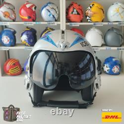 Top Gun Iceman Flight Hgu-33 Helmet Movie Prop Pilot Aviator Usn Navy + Bag