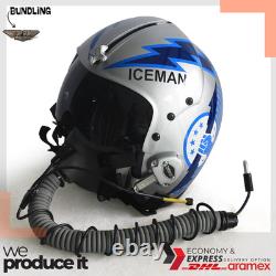 Top Gun Iceman HGU-33 Flight Helmet Movie Prop Pilot Aviator USN + MBU Mask Rep