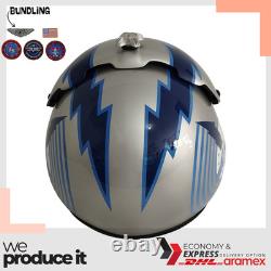 Top Gun Iceman Hgu-33 Flight Helmet Movie Prop Pilot Aviator Usn Navy + Patch