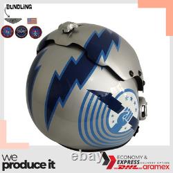 Top Gun Iceman Hgu-33 Flight Helmet Movie Prop Pilot Aviator Usn Navy + Patch