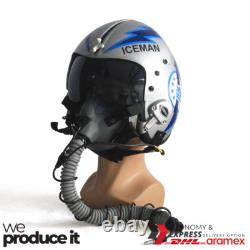 Top Gun Iceman Hgu-33 Flight Helmet Movie Prop Pilot Usn+ Mbu-12/p Mask Replica