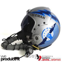 Top Gun Iceman Hgu-33 Flight Helmet Movie Prop Pilot Usn+ Mbu-12/p Mask Replica