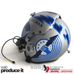 Top Gun Iceman Hgu-33 Flight Helmet Movie Prop Pilot Usn+ Mbu-12/p Mask Replica