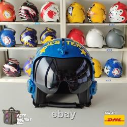 Top Gun Jester HGU-33 Flight Helmet Movie Prop Pilot Aviator USN Navy+Helmet Bag