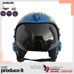 Top Gun Jester Hgu-33 Flight Helmet Movie Prop Pilot Aviator Usn Navy + Patch