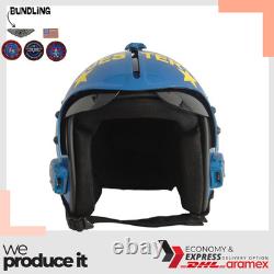 Top Gun Jester Hgu-33 Flight Helmet Movie Prop Pilot Aviator Usn Navy + Patch