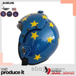 Top Gun Jester Hgu-33 Flight Helmet Movie Prop Pilot Aviator Usn Navy + Patch